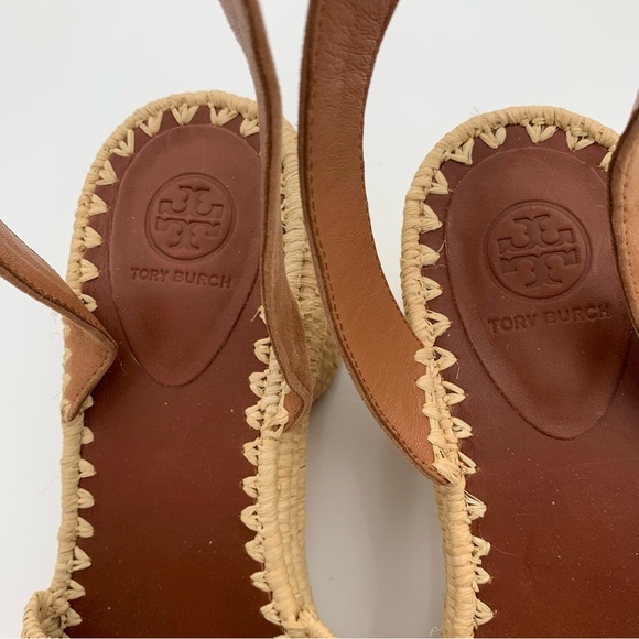 Tory Burch Adrianne Suede Sandals Espadrille Women Sz 10 Platform Tan Brown Boho - Picture 8 of 11